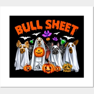 Funny Halloween Boo Ghost Cow Costume Bull Sheet Cow Lover Posters and Art